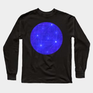 Blue Snowflake Fractal Starbursts Long Sleeve T-Shirt